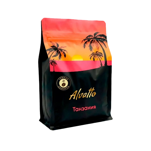Кофе в зернах Альватто Танзания, 250г, темная обжарка, 100 % арабика